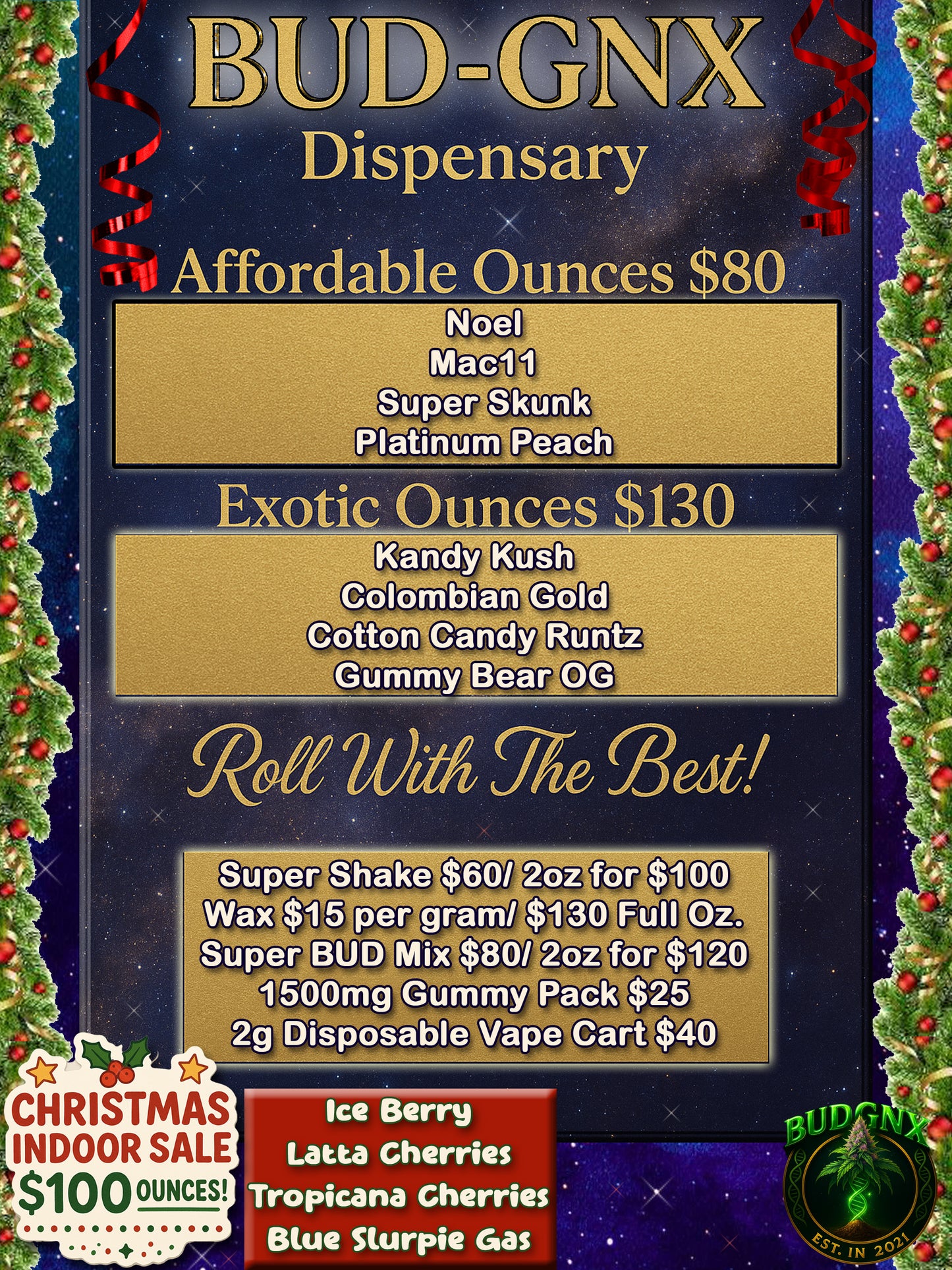 BUD-GNX Live Menu Order