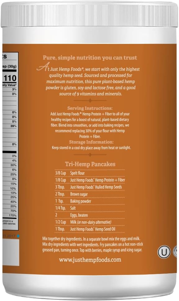Just Hemp Foods Hemp Protein Powder Plus Fiber