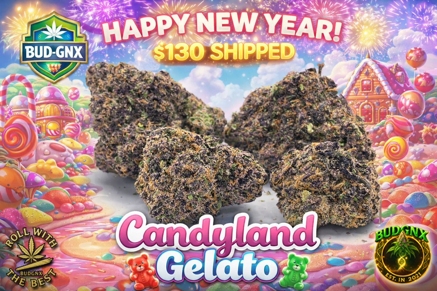 🍭 Candyland Gelato – Indoor Exotic Flower 🍭