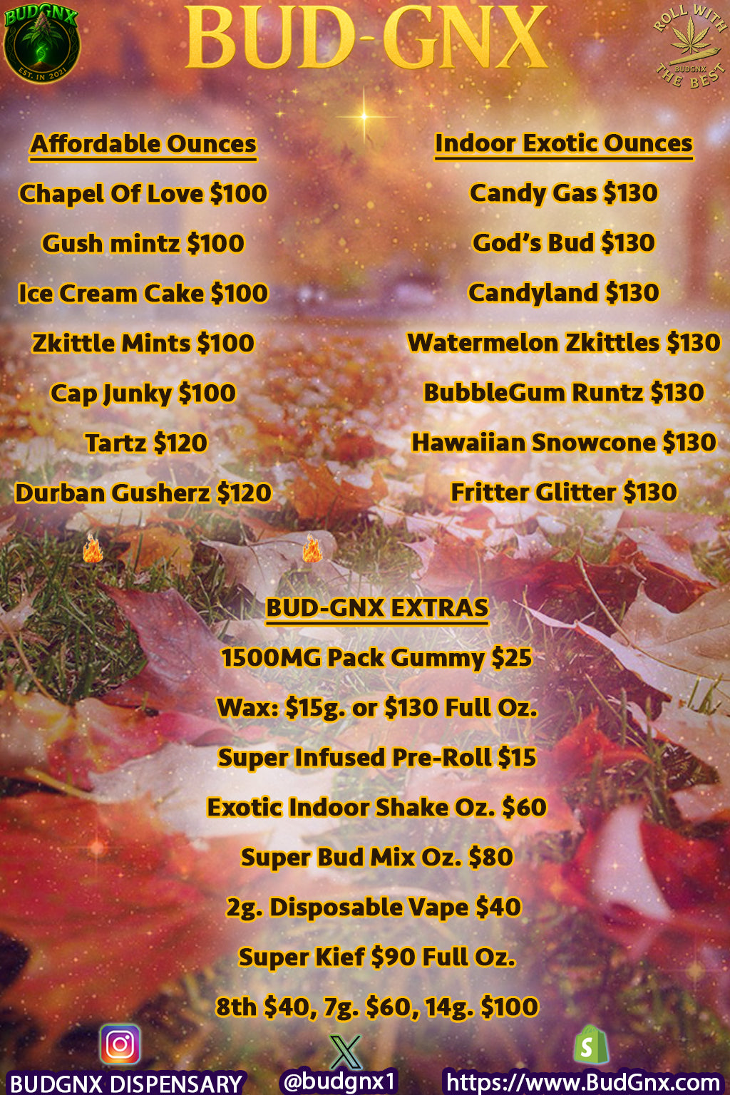 BUD-GNX Live Menu Order