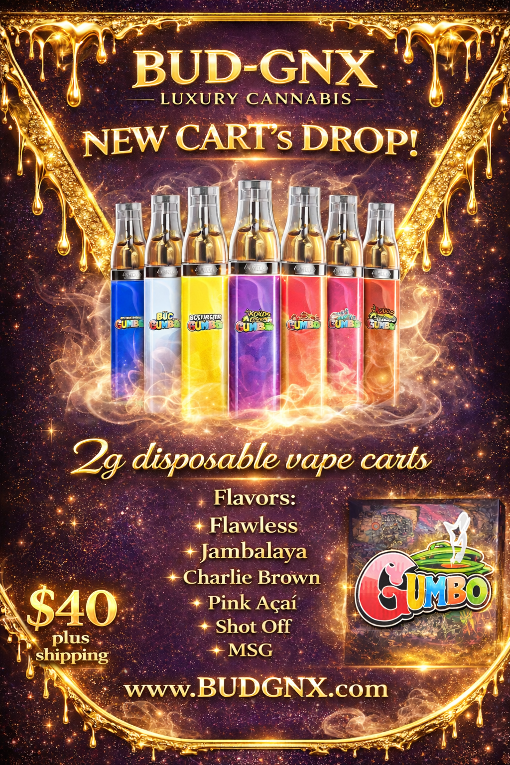 🔥 GUMBO 2g Disposable Vape Carts